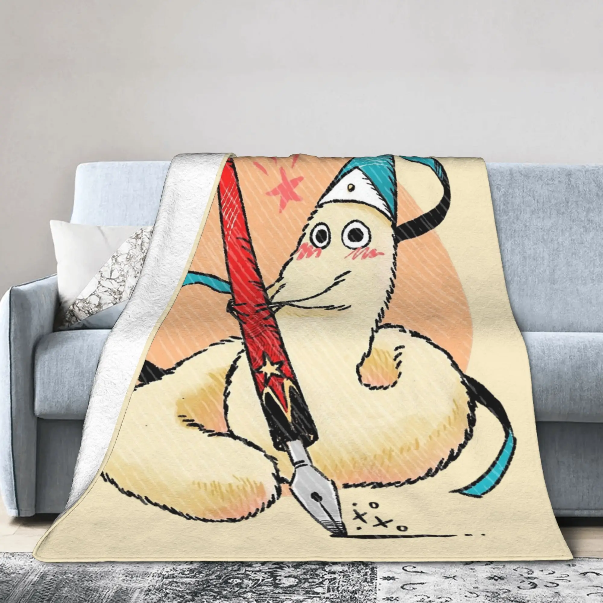 Writing Brush Buddy Witch Hat Atelier Anime Blanket Flannel Winter  Breathable Warm Throw Blankets for Bedroom Plush Thin Quilt