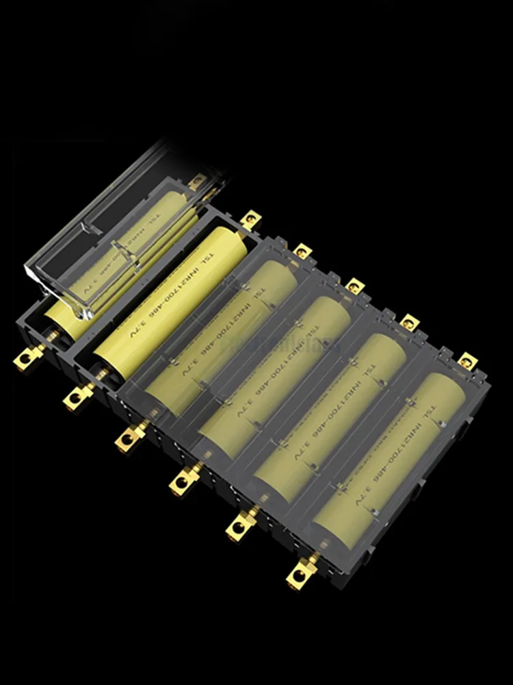 Verbindbarer 21700 Batterieschlitz, lötfreies Lithium-Batteriegehäuse, elektronische Hochstrom-Kupfersäulenhalterbox – Detail 24