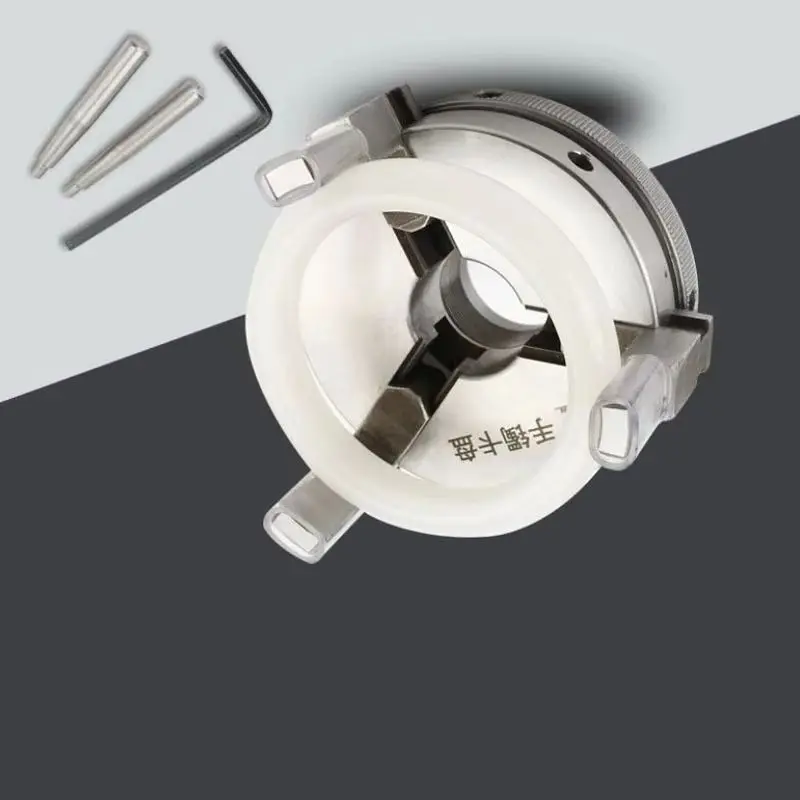 3‑Jaw Self‑Centering Chuck 80mm With Reversible Jaws DIY Jewelry Wood Turning Lathe Clamping Fixture Accessory