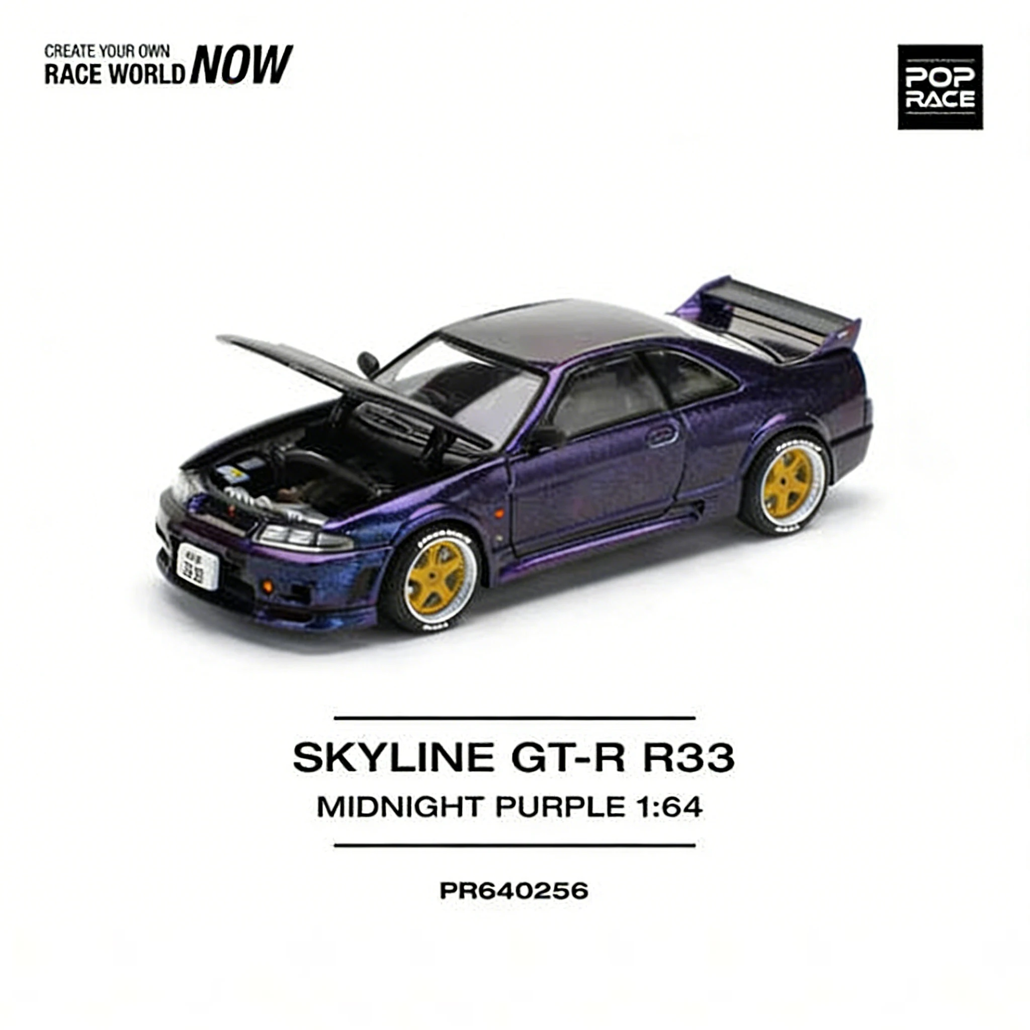 

В наличии POP RACE PR640256 1:64 Nissan Skyline GT-R R33 Midnight Purple (карбоновый капот, золотые диски) Модель автомобиля из литого металла