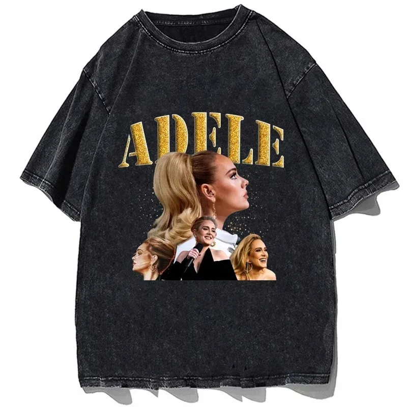 Adele The World Tour Shirt Music Tour Gifts for Fan Rapper T-Shirt Summer Oversize Cotton Tees Men Short Sleeve Tshirt