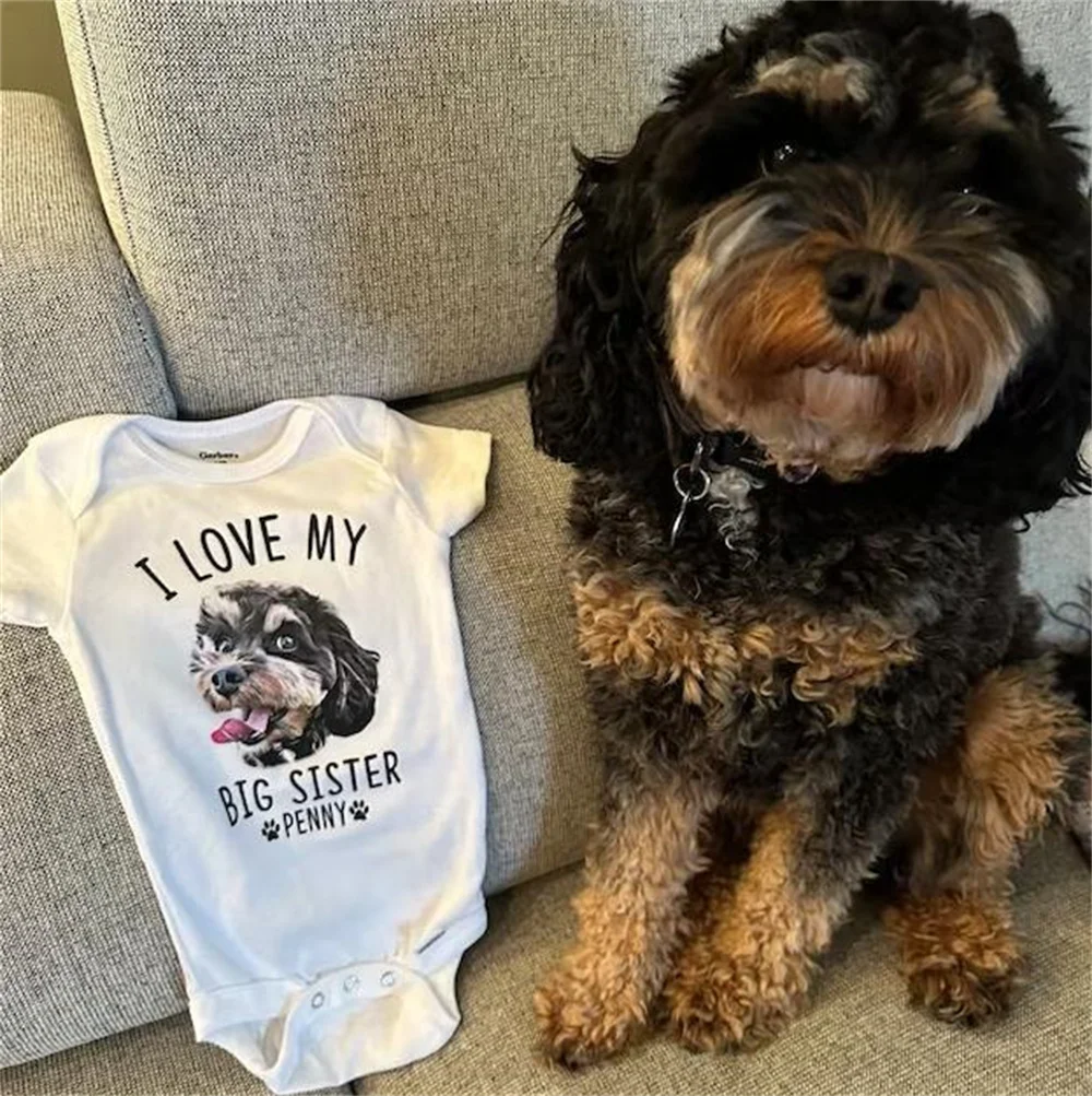 New Best Friend Protected By Dog Personalized Dog Name Dog Name Bodysuit, Baby Shower Gift, Newborn Baby Gifts