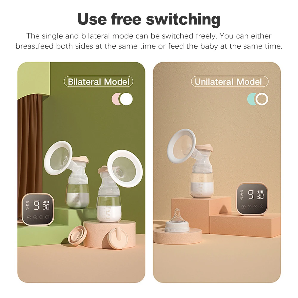 مضخة الثدي الكهربائية المريحة المزدوجة للتدليك مجموعة الحليب الذكية هادئة مثالية للأمهات الجدد