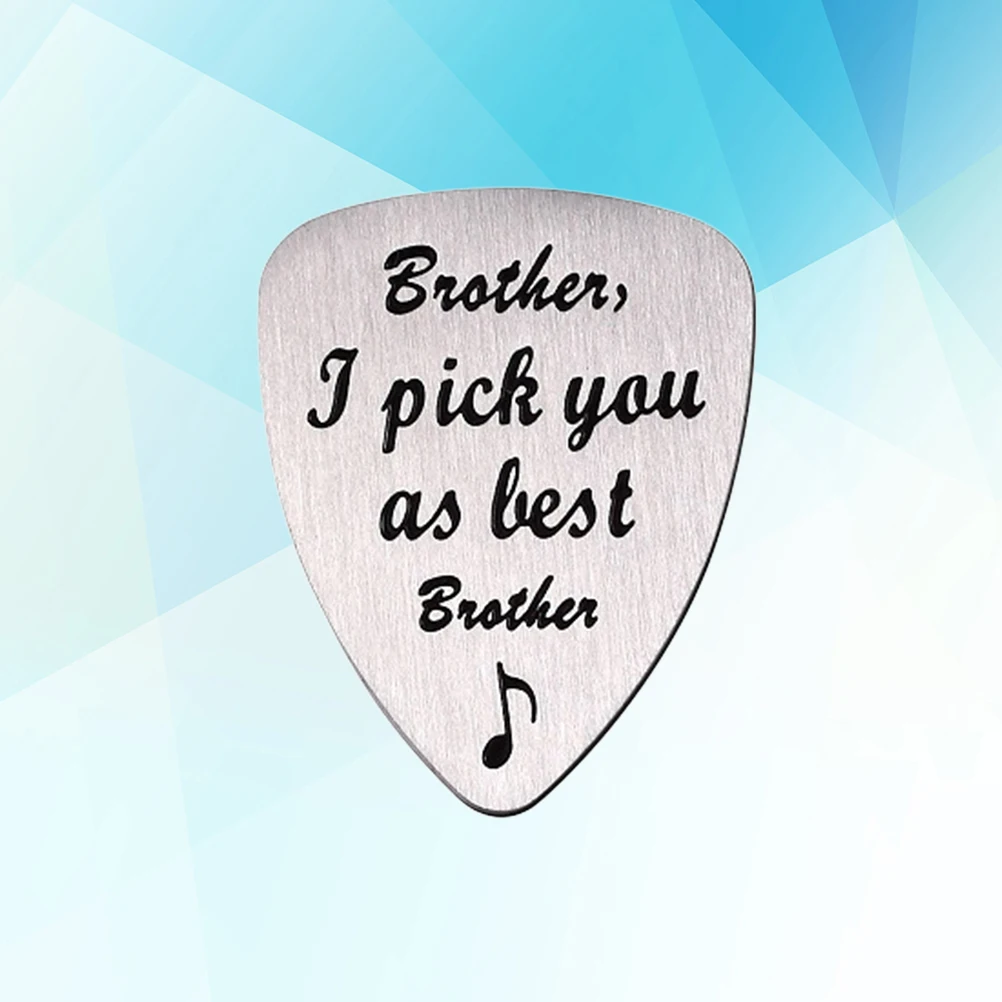 

Guitar Picks Film Musical Instrument Accessory Letter Carved Ukulele Silver Titanium Steel