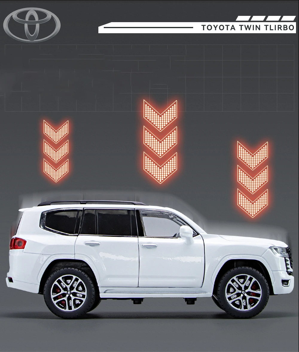1:24 Toyota LAND CRUISER PRADO Key Control Alloy Car Model Sound and Light Pull Back Children's Toy Collectibles Birthday gift