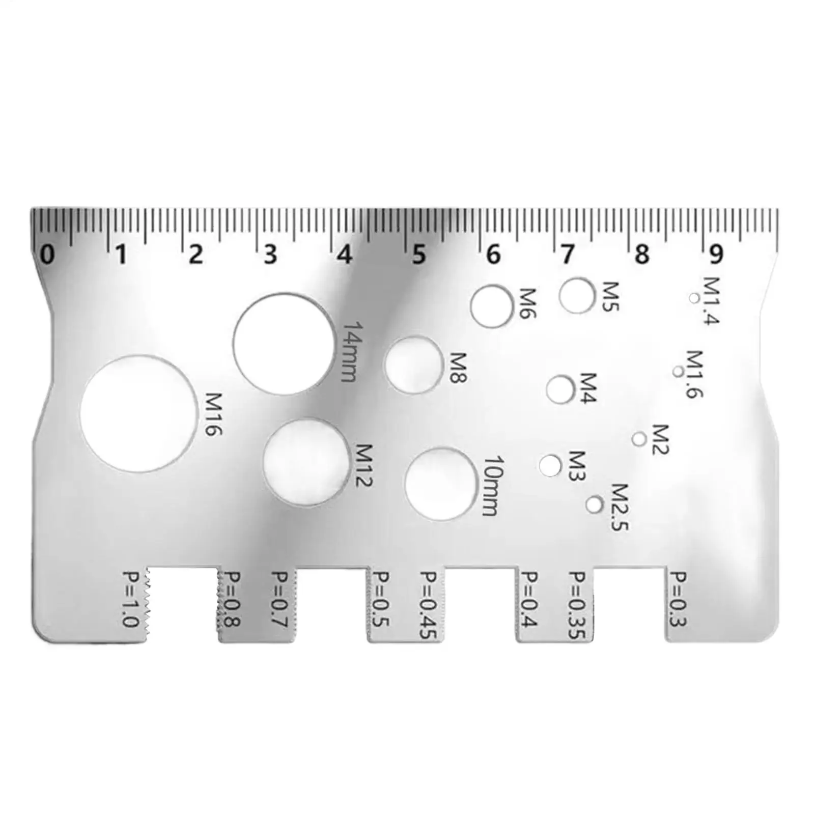 410 ステンレス鋼ねじゲージねじ測定定規多機能読みやすいねじゲージ定規家庭用産業修理用
