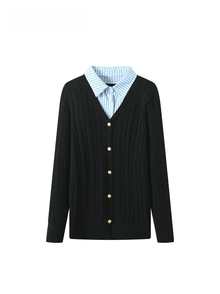 

CaraCLUB plus Size Ne Long Sve Knitted Sweater Women's Loose Fit Faionable Slimming Top for Autumn Korean Sle