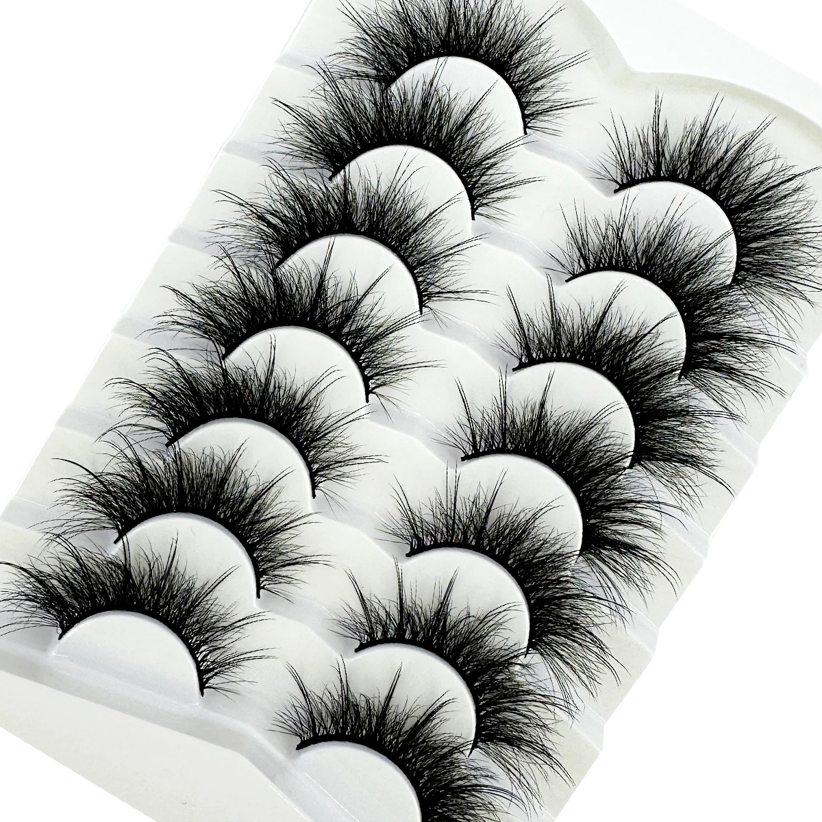 Ciglia finte 5D Fluffy Faux Mink Lashes Wispy Fairy Cat Eye Lashes Spiky Strip Lashes Extension Natural Volume ciglia finte