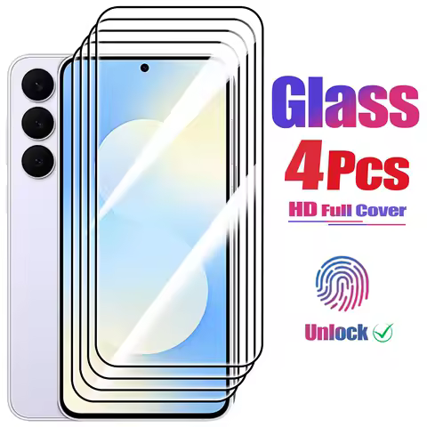 4pcs Screen Protector For Samsung S25 Ultra S24 S23 S22 S21 Plus S20 FE HD Tempered Glass For Samsung Galaxy S25 Edge S24+ Film