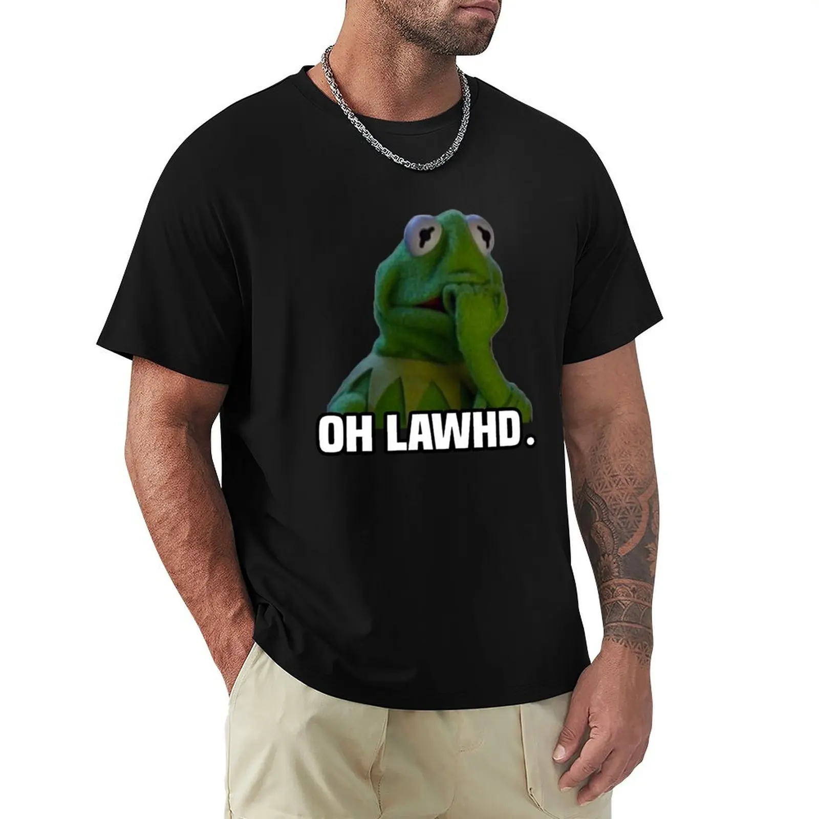 kermit meme T-Shirt Basic Solid Tee for Daily Use