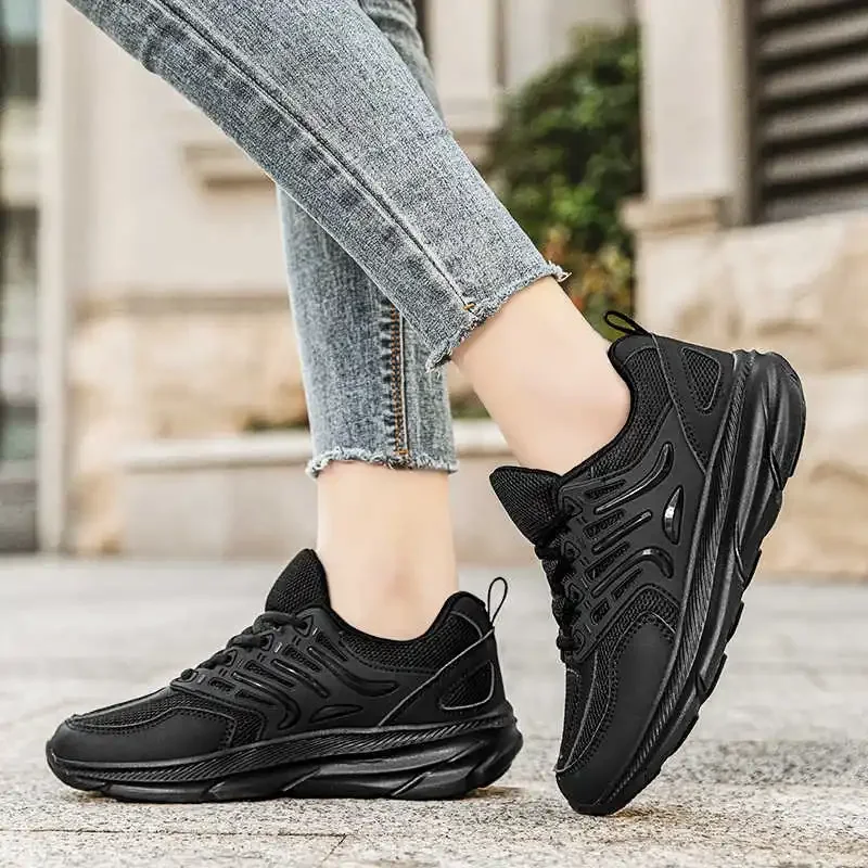 

Round Nose Thick-heeled Trainer Shoes Walking Fashion Sneakers For Women Basketball Lace Sport New Arrival Life Shoses