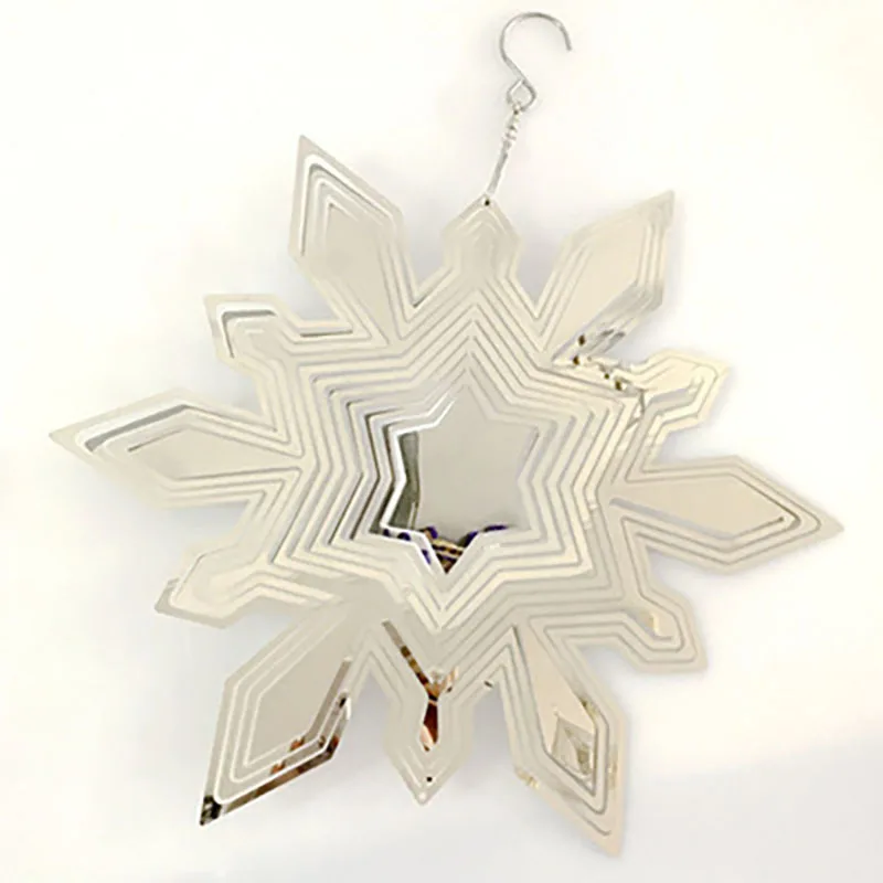 

New Christmas 3D Rotating Christmas Snowflake Wind Chime