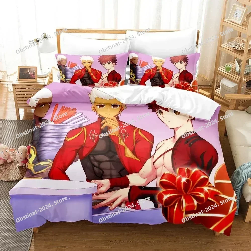 3D Anime FateGrand Order Emiya Alter Bedding Set Print With Pillowcase Bed Duvet Cover Soft Single Double Queen Super King Size