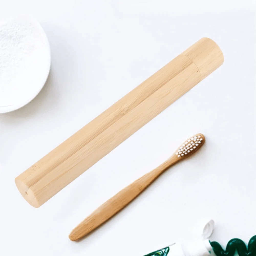 Bamboo Toothbrush Holder Natural Eco Friendly Toothbrush Storage Case Portable Reusable Toothbrush Protect Box