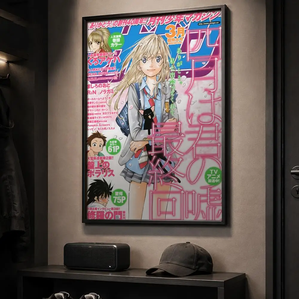 Anime Y-Your Lie in April Poster Vintage Wall Art Aesthetic Room Decor Print Living Room Bedroom Home