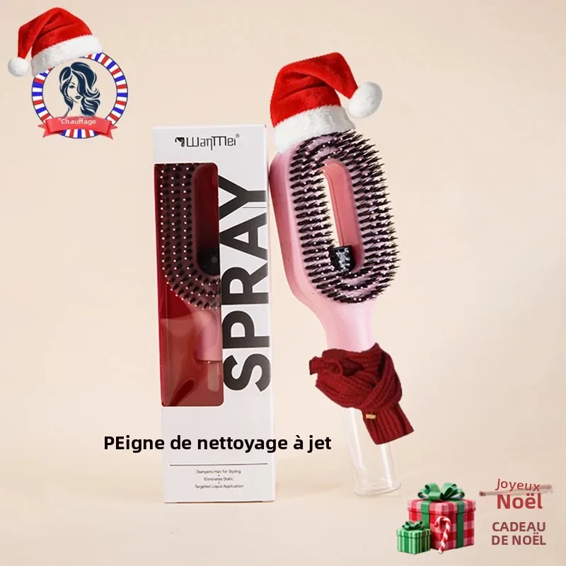Peigne pulvérisateur multifonctionnel 2-en-1 WANMEI, cadeau de Noël, peigne à poils massants pour cuir chevelu humide et sec, peigne de coiffure professionnel pour volume