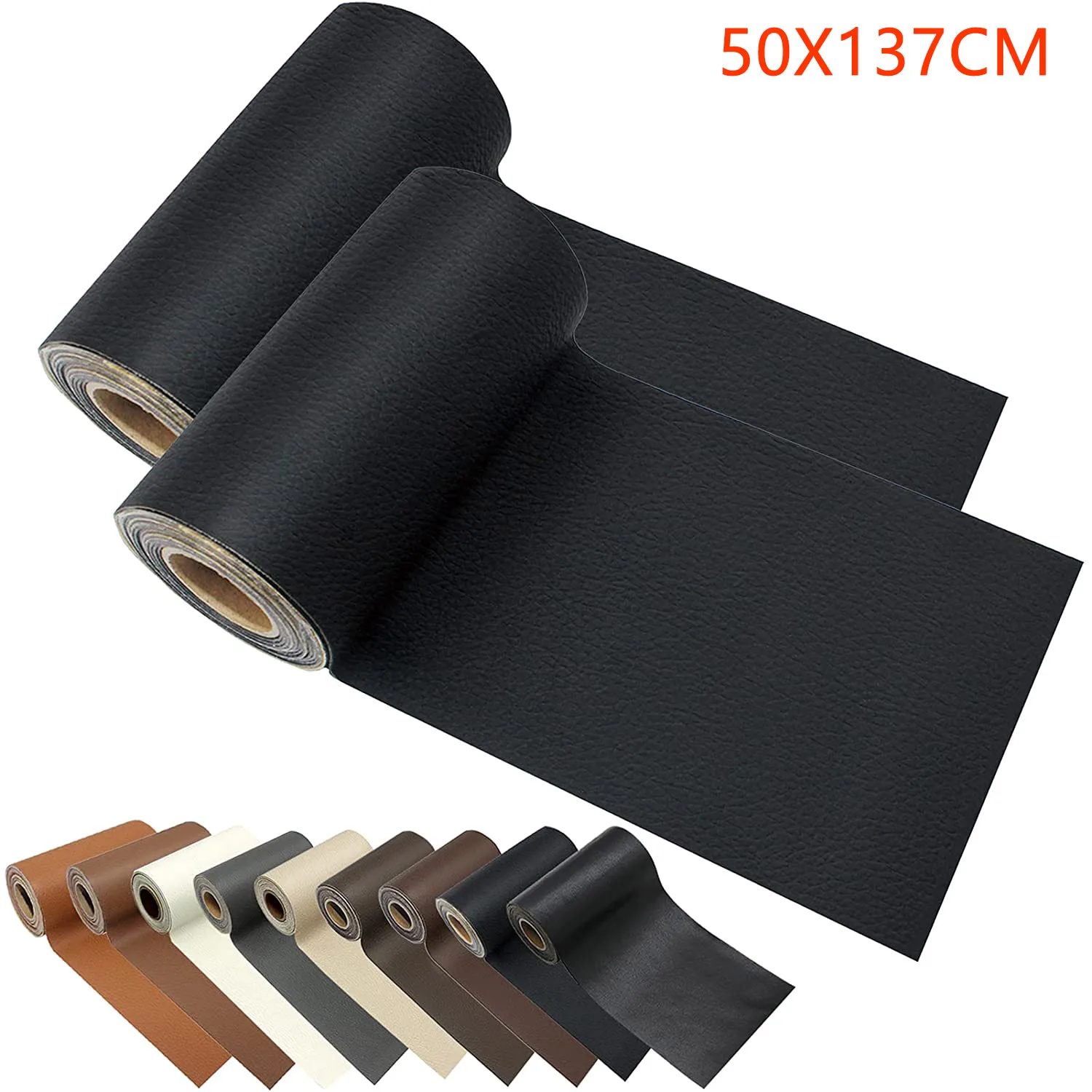 50x137cm Self-Adhesive Furniture Shoes First Aid Patch Leather Patch DIY Black Patch Sofa PU Tape Self Adhesive Patch Kit