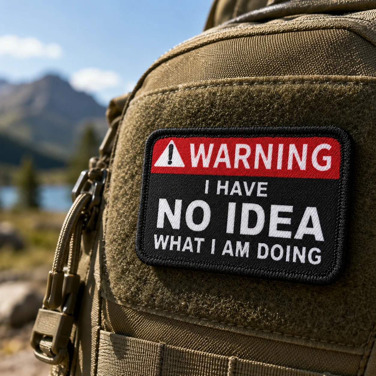 1pc Warning I Have No Idea What I'm Doing Printed Patch, Hook And Loop Fastener Decorative Morale Patch