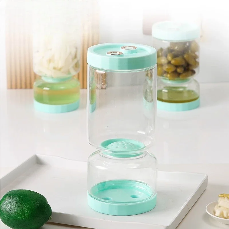Heat-resistant glass hourglass flip pickle jar pickled pickle jar dry and wet household sealed jar