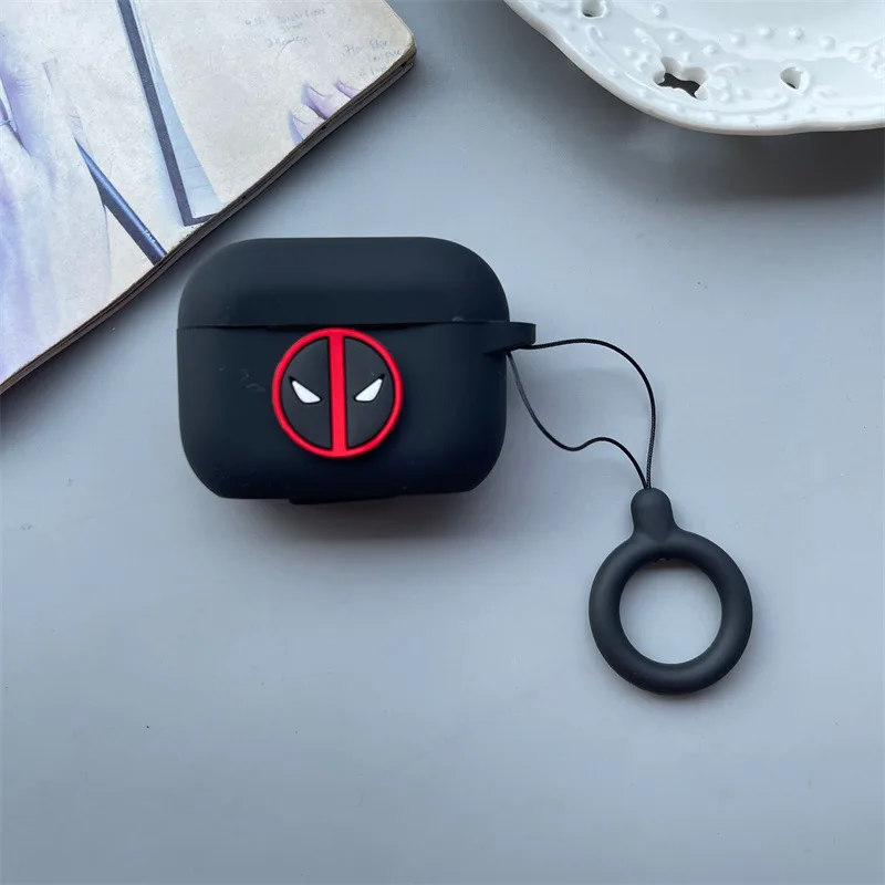 الكرتون ديدبول حقيبة سماعة الاذن ل Airpods 4 2024 سيليكون الغطاء الواقي ل Airpods Pro2 Pro 3 2 1 مع مفتاح سلسلة #6