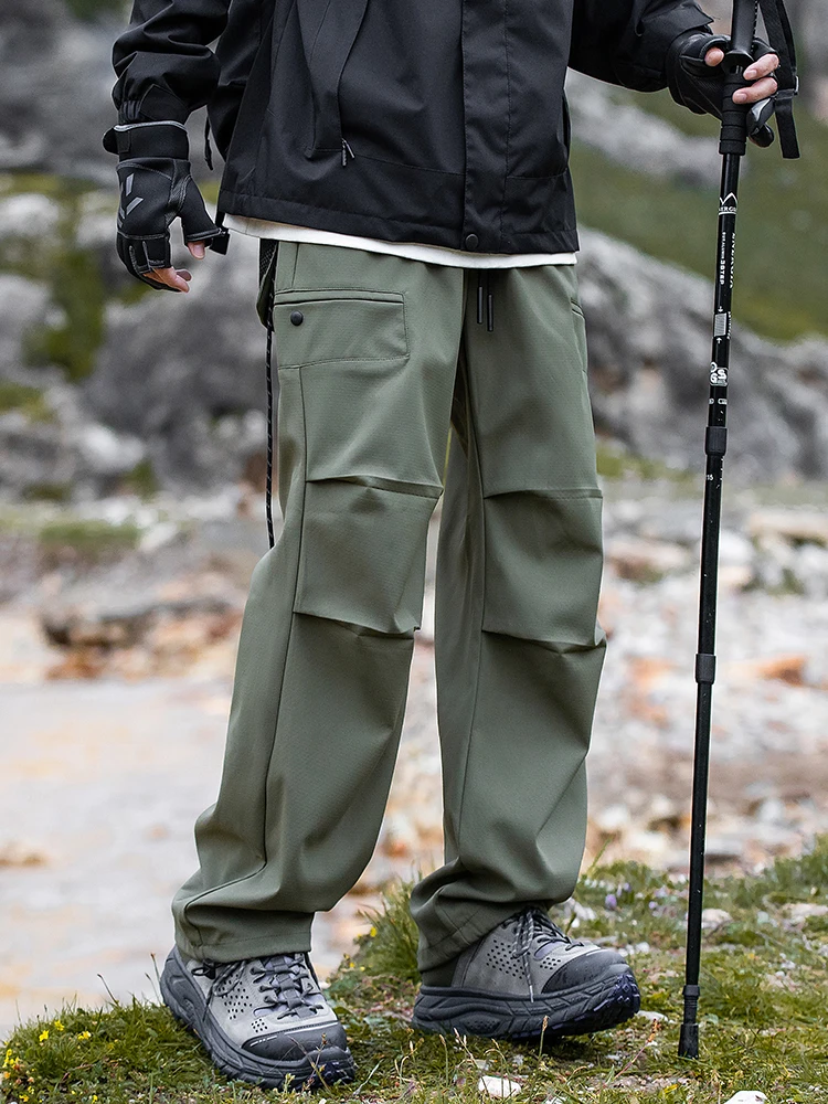 

Американские уличные рабочие брюки, мужские осенне-зимние свободные брюки с несколькими карманами, прямые повседневные простые походные брюки