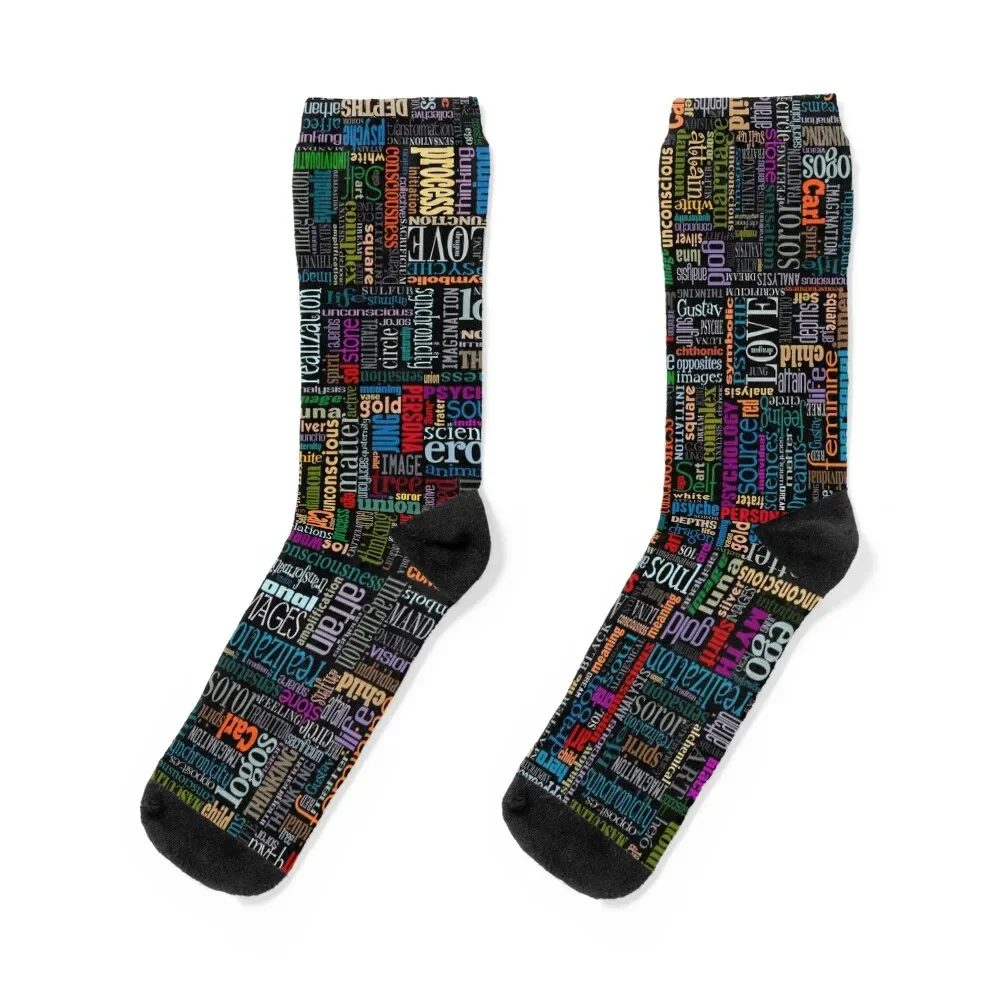 

Jungian Psychology Word Cloud Socks winter thermal happy designer Men's Socks Luxury Women's