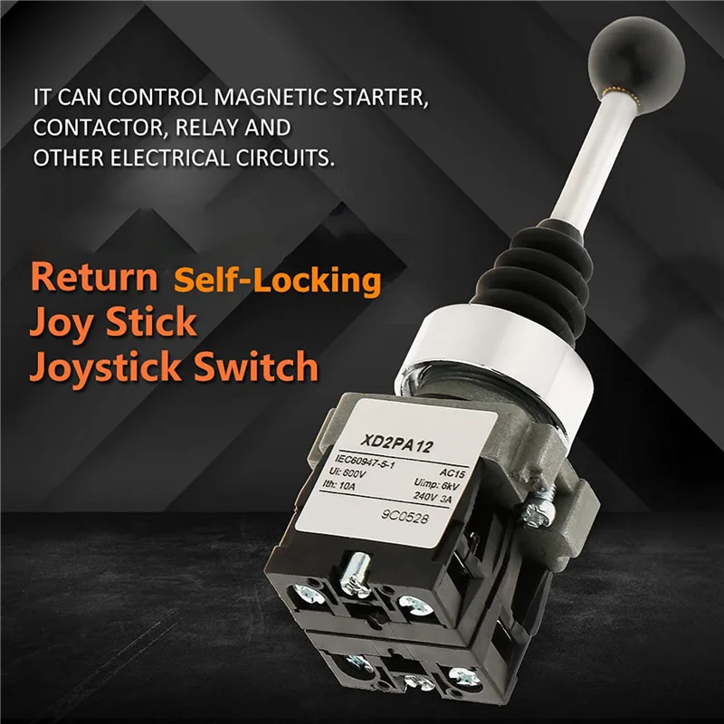 

【Flash Deal】2X Joystick Switch XD2PA12 AC3000V Cross Switch Double Self-Locking Switch 2 Single Lever Switches