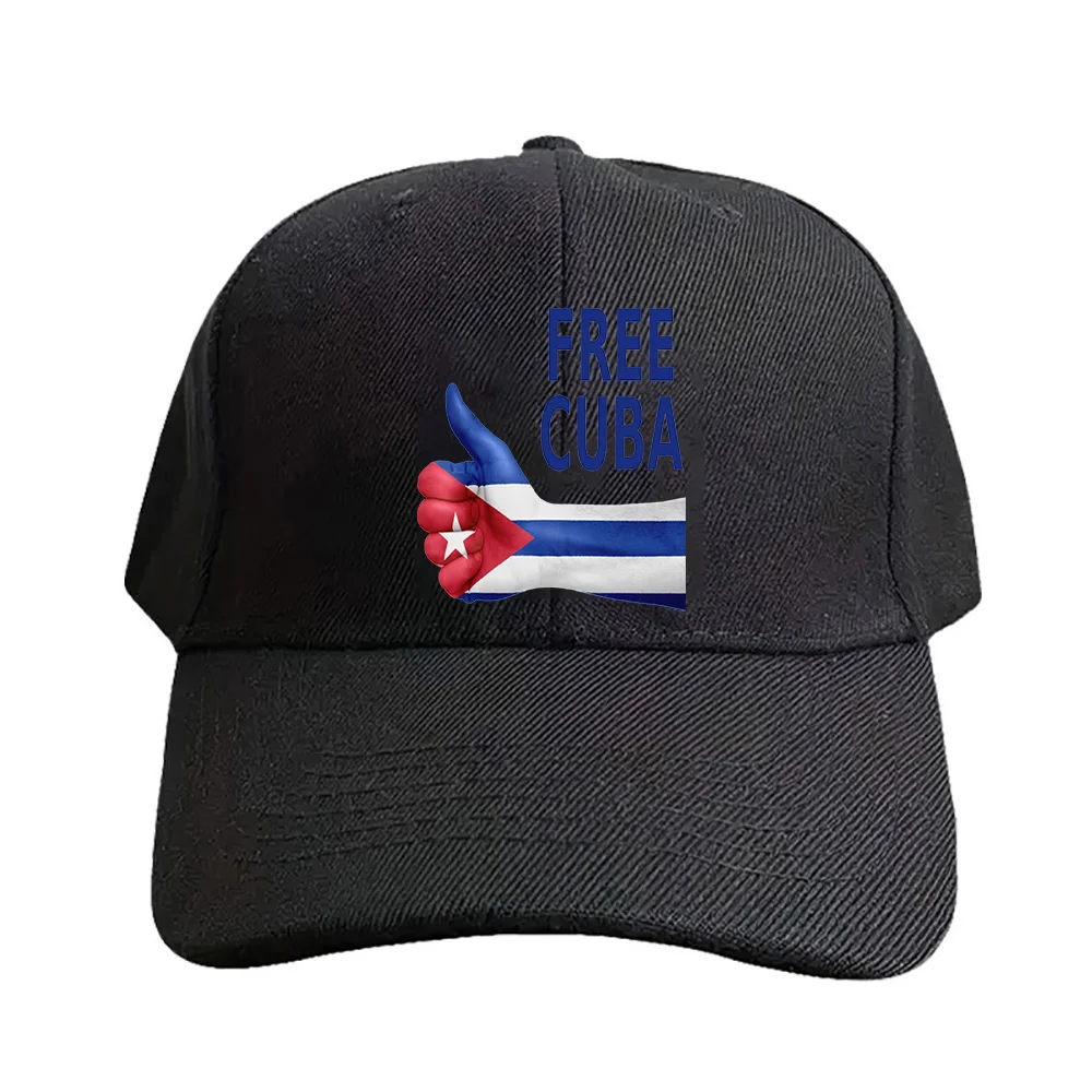 Free Cuba Patria Y Vida Homeland and Life Cuban Flag Cap Summer Woman Man Baseball Cap Adjustable Protection Sun Hats