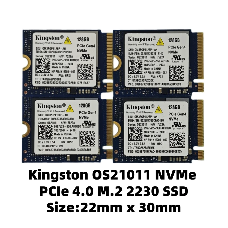 Kingston 128GB Gaming M.2 2230 PCIe 4.0 NVMe محرك الأقراص الصلبة الداخلي (SSD) - متوافق مع سطح البث والكمبيوتر المحمول وسطح المكتب - OEM