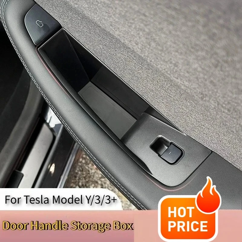 

For Tesla Model Y/3/3+ Model Y Juniper 2025 Car Door Storage Box Four-door Inner Handle All-inclusive Storage Box Accessories