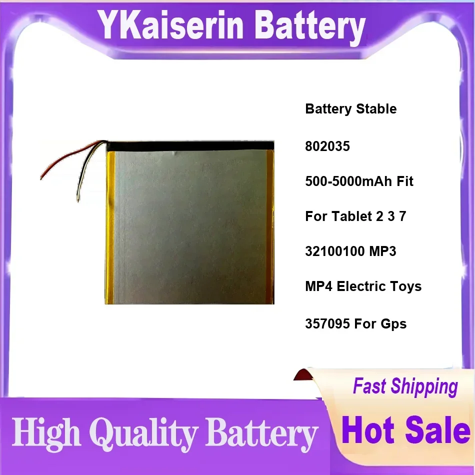 Battery Stable 802035 500-5000mAh Fit For Tablet 2 3 7 32100100 MP3 MP4 Electric Toys 357095 For Gps