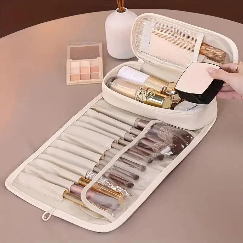 Große Multifunktionale Kosmetiktasche, Reise-Make-up-Pinsel-Tasche für Damen, Modische Tragbare Faltbare Beauty-Aufbewahrungstasche – Detail 11