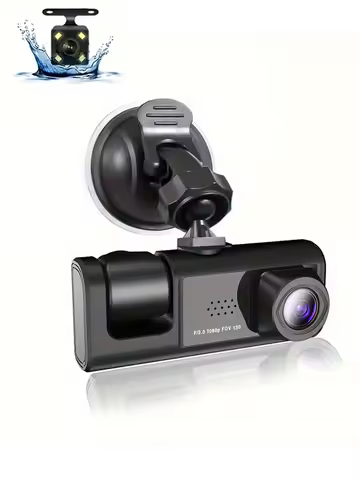 Dash Cam W/ IR Night Vision Loop Recording & 2" IPS Screen 1080P 3 Camera ， DVR recorder, video recorder, Vehicle DVR