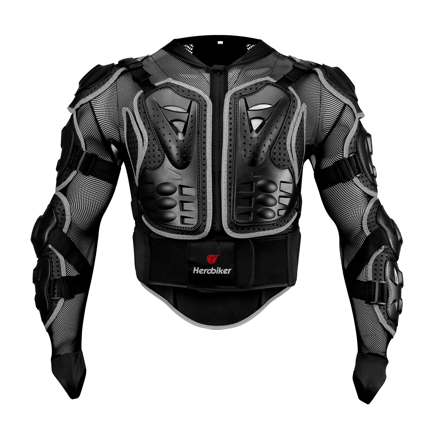 

HEROBIKER Gray Motorcycle Jacket Men Full Body Motorcycle Armor Motocross Racing Moto Jacket Riding Motorbike Protection S-5XL