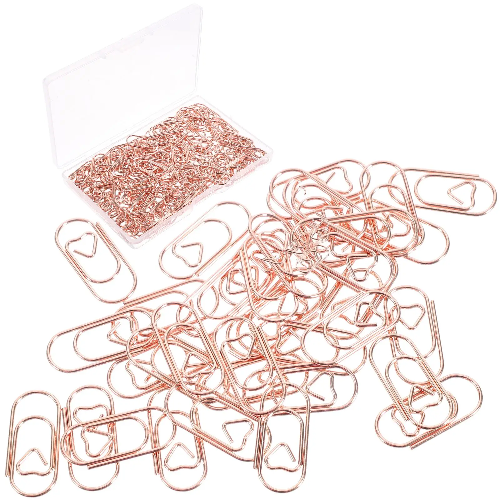 150 Pcs Love Paper Clip Clips Cute Delicate Office Supplies Rose for Paperwork Metal