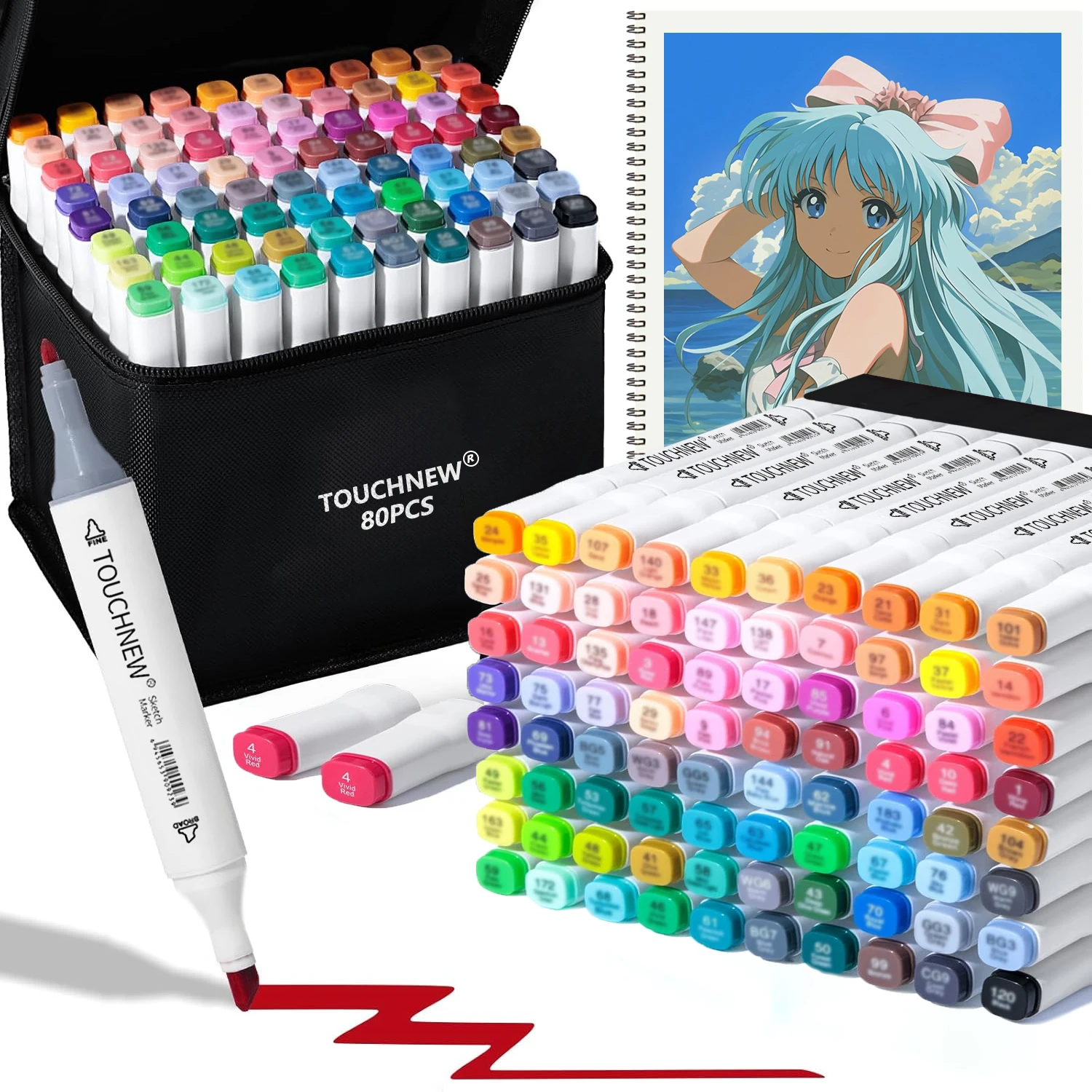 

60 Colors Alcohol Markers Professional Art Markers Perfect for Drawing Sketching Coloring Includes Durable Marker Case