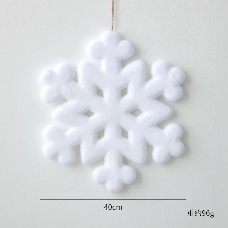 15/20/30/40CM Christmas Decor Flocking Snowflake Christmas Tree Decor Hanging Snowflake Decoration Mall Window Scene Ornament
