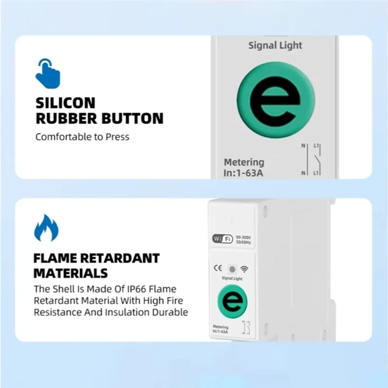 FFYY-Ewelink 63A WIFI 스마트 스위치 WIFI 스마트 에너지 미터 Kwh 계량 회로 차단기 Kwh 계량 회로 차단기