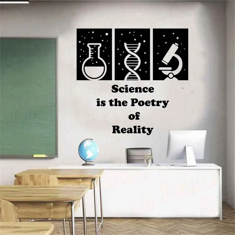 

Vinyl educational wall sticker science laboratory library school classroom art decoration sticker mural home decoration kx03