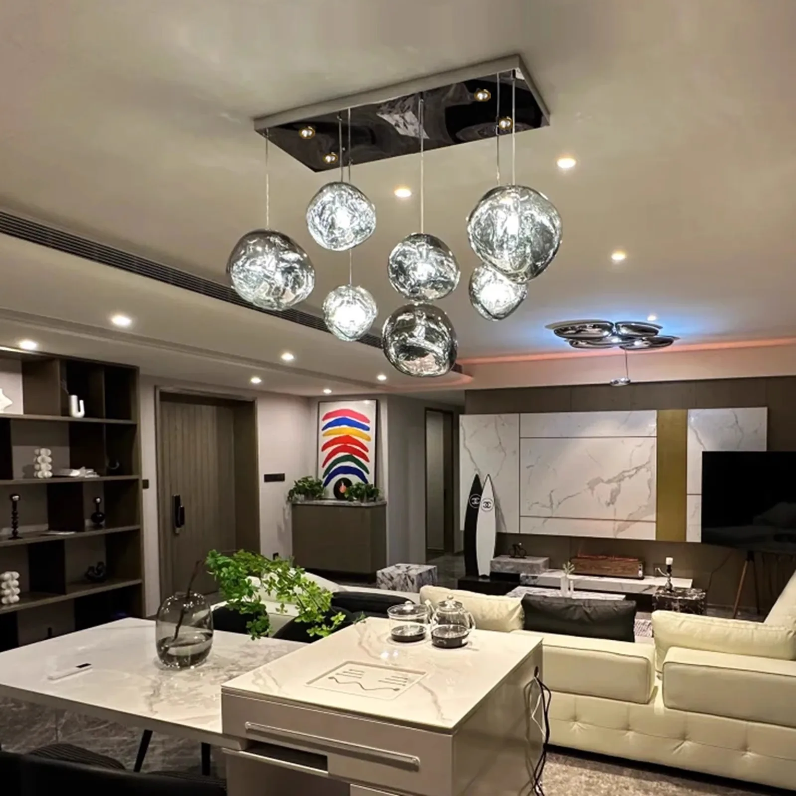 Nordic PVC Lava LED Pendant Light Modern Design Hanging Lamp for Living Room LOFT Bedroom Bar - Luminarias