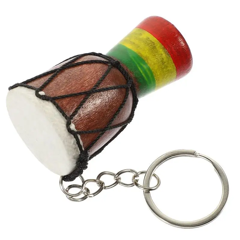الأفريقية طبل المفاتيح Djembe طبل قلادة صغيرة طبل حلقة رئيسية أداة عزف موسيقى معلقة حلية الكونغو الطبول مجوهرات المراهقين الرجال
