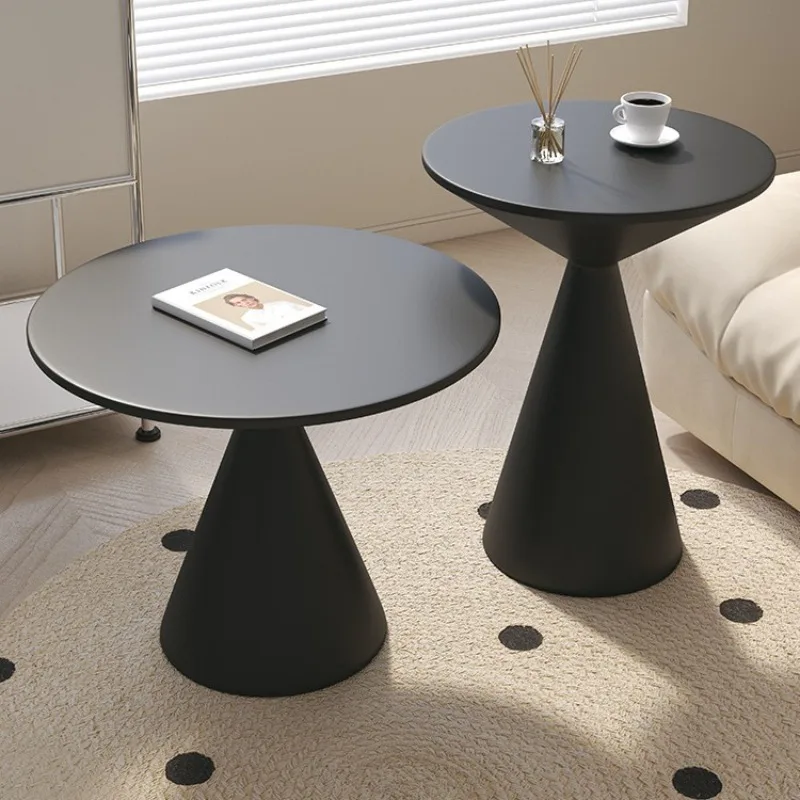 Modern Round Small Metal Coffee & Tea Table Set Convertible Living Room Furniture Artful Personality Sofa Corner Side Tables