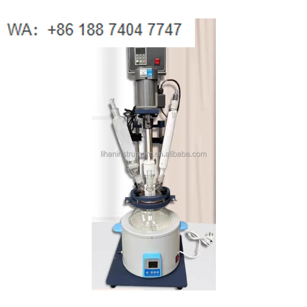 Factory Customized 5L Laboratory Small Mini Single Wall Layer Glass Reactor Jar With Fabric Heating Mantle