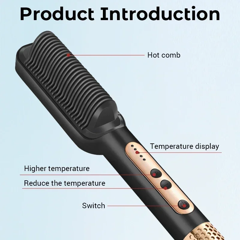 Hot Comb Multifunctional Straight Hair Straightener Comb Negative Ion Anti-Scalding Styling Tool Electric Straightening Brush