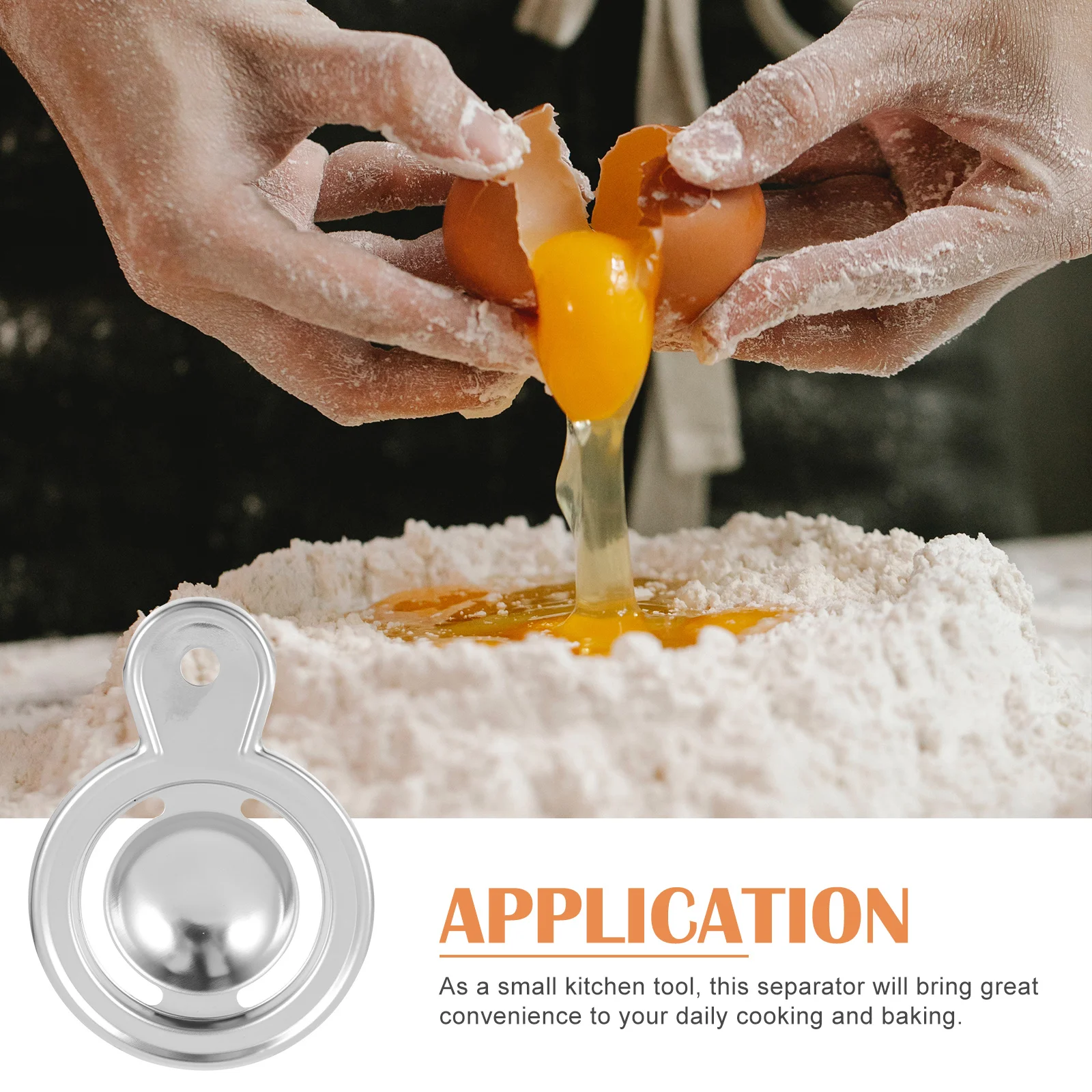 

4pcs Stainless Steel Egg Separator Smooth Wall Easy Clean Hanging Hole Design For Egg Yolk White Separation Kitchen Tool