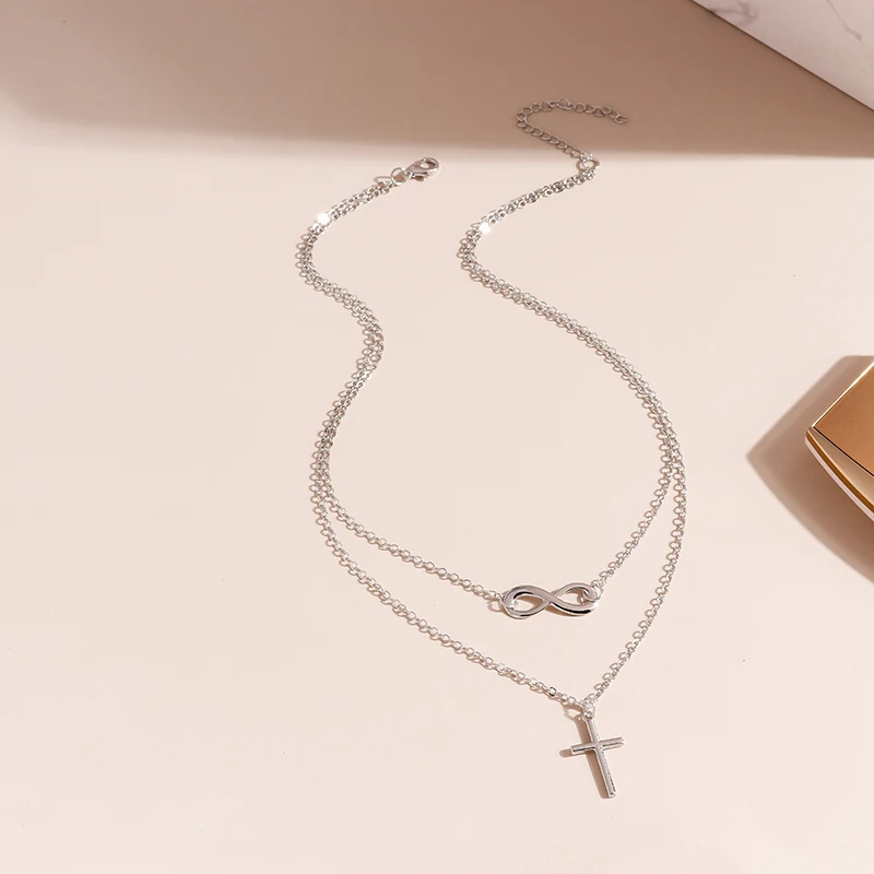 Aihua Vintage Multilayer Wasser Tropfen Mond Schloss Hamsa Hand Ketten Halsketten für Frauen Schmuck Silber Farbe Lange Anhänger Halsketten – Detail 16