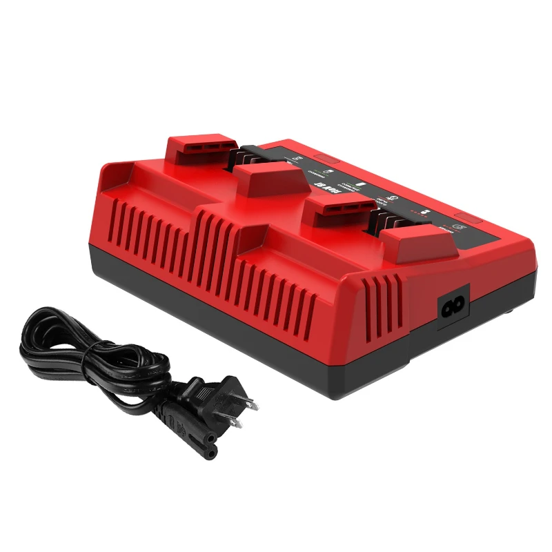 18V Dual-Port Battery Charger Power Tool Battery Charger Rapid Charger Replacement Compatible for Milwaukee 18V Lithium Battery
