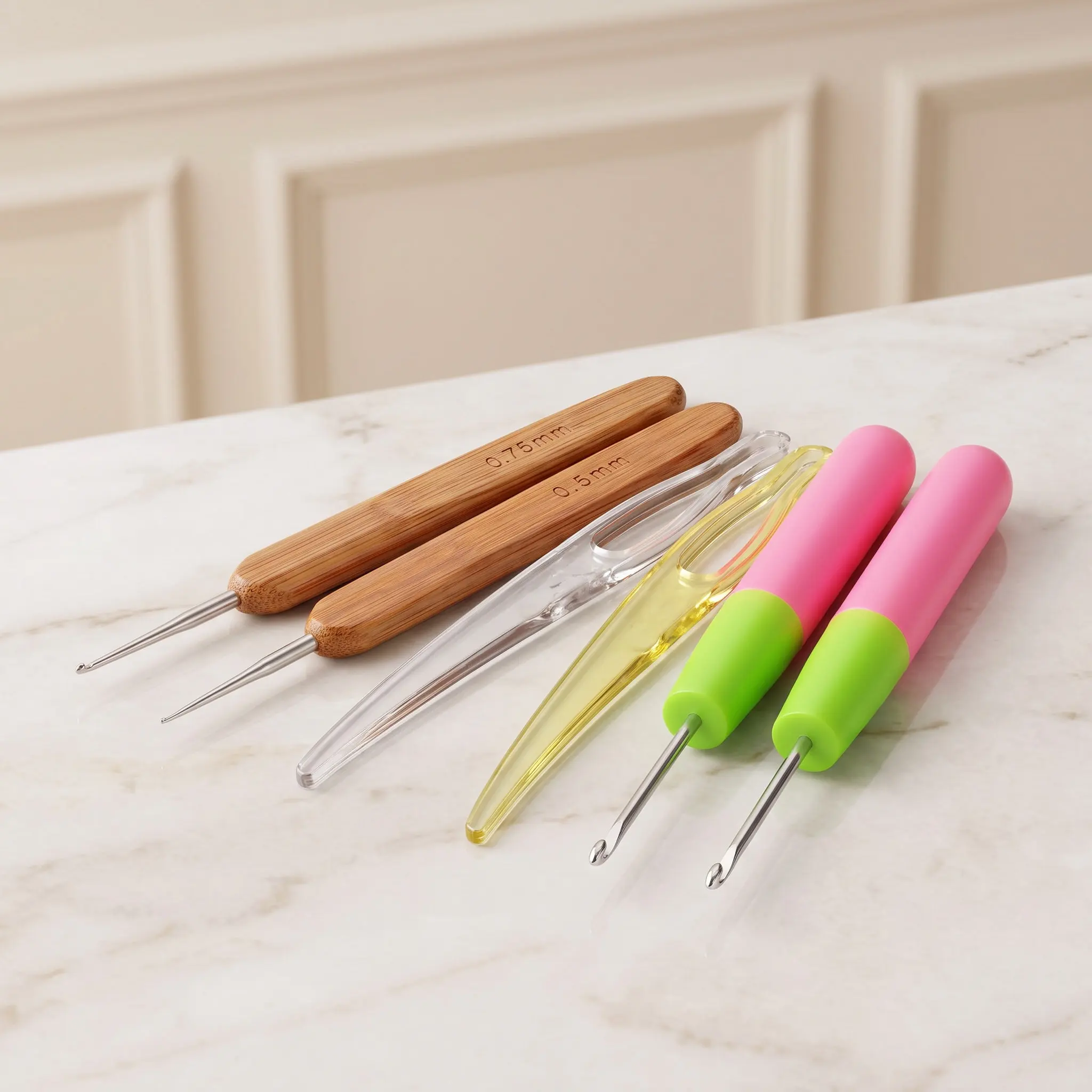 1Set Dreadlocks Knitting Needles Set Smooth Finish Wood Metal Single-Ended Crochet Tools for Salon DIY Hair Dreadlocks Accessory view 2