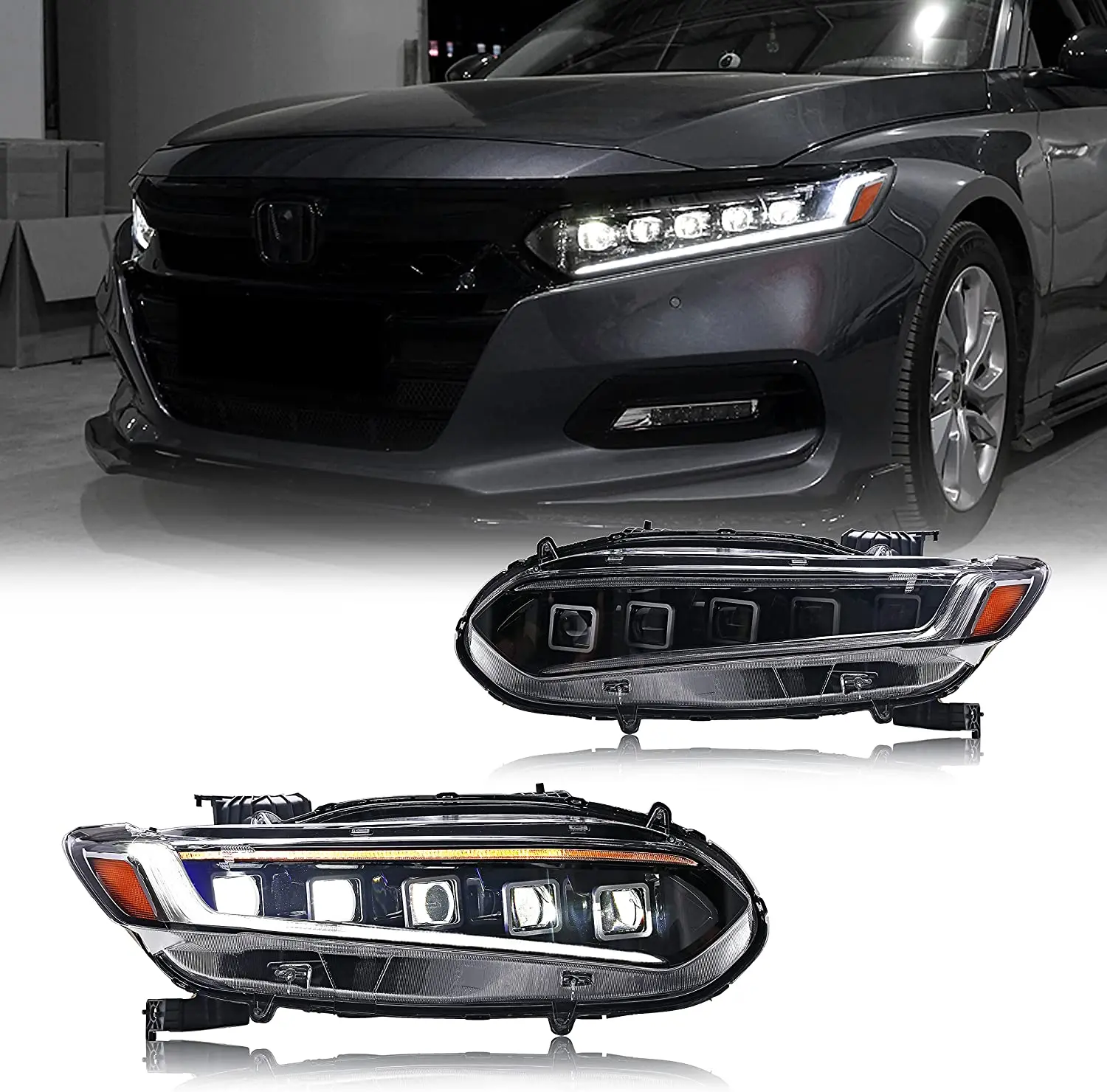 

LED Headlights For Honda Accord 10Th Gen 2018 2019 2020 2021 2022 With The Start Up Animation Sequential Indicator