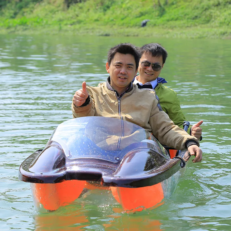 

Electric PC transparent boat, remote control can advance and retreat, plastic boat yacht kayak assault boat